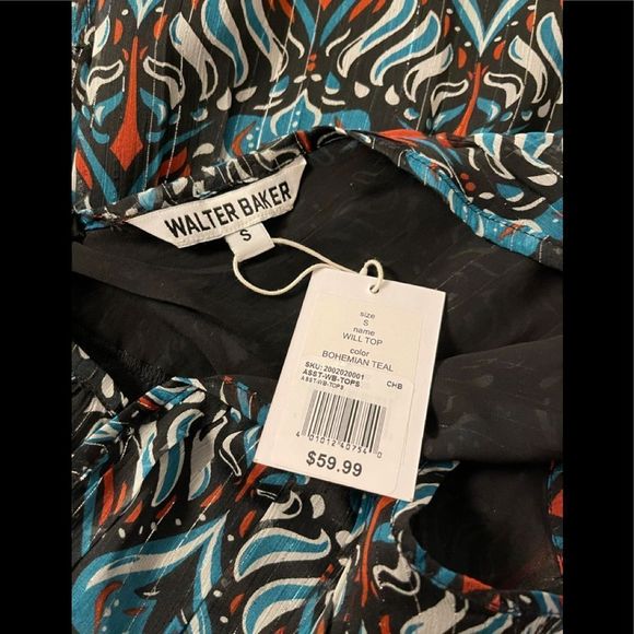 NWT Walter Baker Will Sleeveless Dressy Top Bohemian Teal - Picture 9 of 11